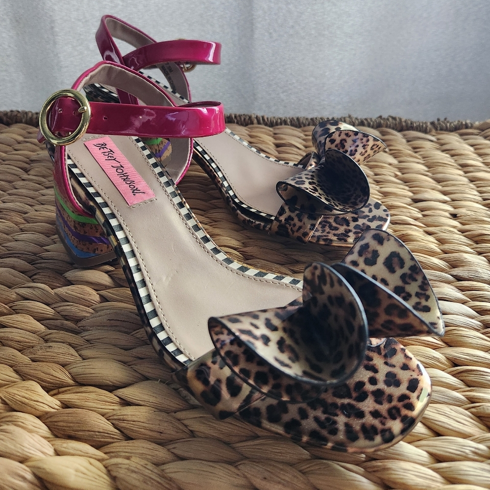 Betsy Johnson Rainbow Leopard Heels